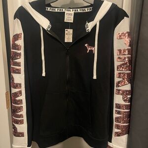 PINK Victoria's Secret Black Jacket with Sequin Accents